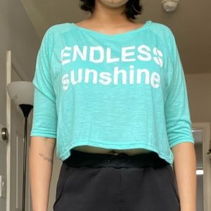 Teal Endless Sunshine Crop Top